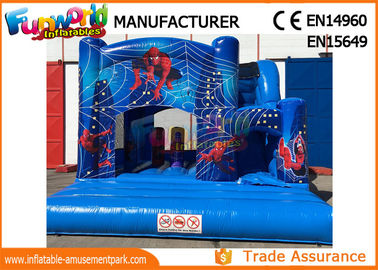 Bule Commercial Inflatable Slide / Castillos Hinchables Spiderman Jumping Castle