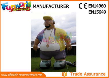 Oxford Cloth White Advertising Inflatables Man / Blow Up Cartoon Mascot