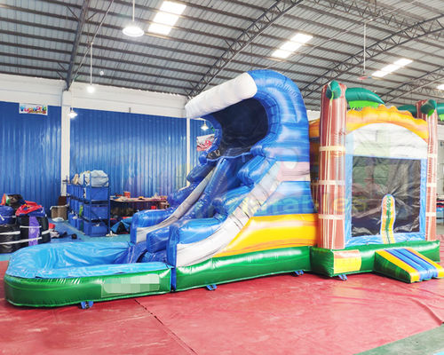 OEM Inflatable Bounce House Slide Combo Palm Tree Bouncy Castle