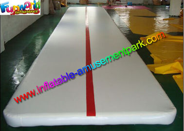New White Inflatable Tumble Track , Gym Mat Inflatable Air Track For Sport Game