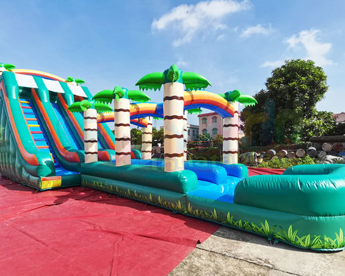 Długa palma Bounce House Pool Nadmuchiwana zjeżdżalnia wodna